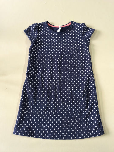 Robe m.c molleton bleu marine à pois blancs, moins cher chez Petit Kiwi