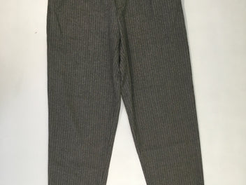 Pantalon à revers chino gris ligné fin noir