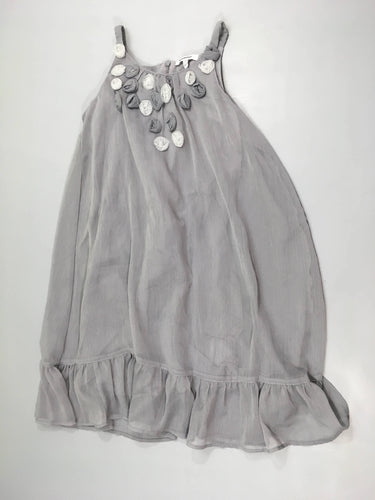 Robe fines bretelles voile gris, moins cher chez Petit Kiwi