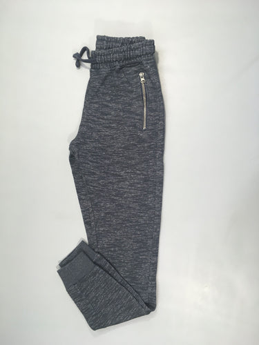 Pantalon de jogging molleton bleu chiné, moins cher chez Petit Kiwi