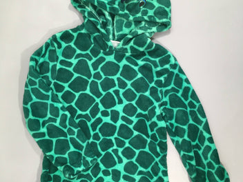 Pull velours à capuche vert Lézard