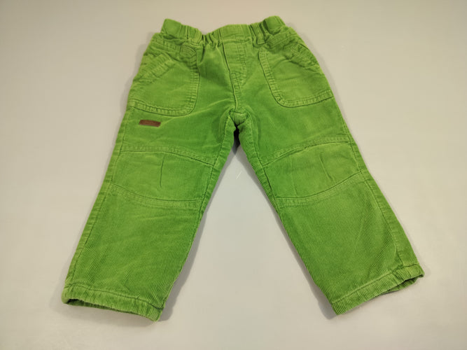 Pantalon velours côtelé vert, moins cher chez Petit Kiwi