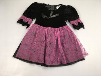 Déguisement robe velours tulle noir/mauve