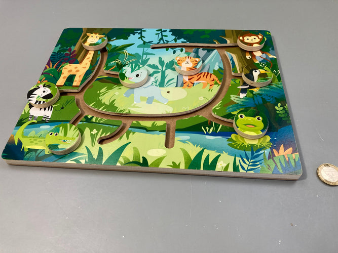 Planche bois labyrinthe jungle, moins cher chez Petit Kiwi