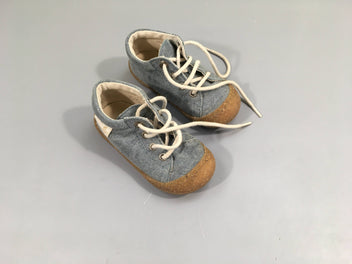 Chaussures à lacets  en toile bleu clair 100% organic, P21, Naturino