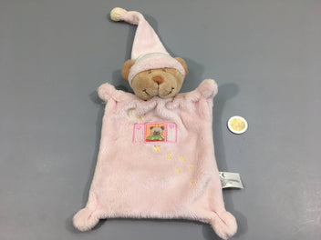 Doudou nounours rose pâle