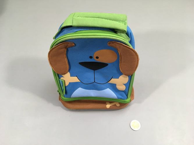 Petit sac à dos avec chien vert,bleu et brun, comme neuf, Stephen joseph, moins cher chez Petit Kiwi