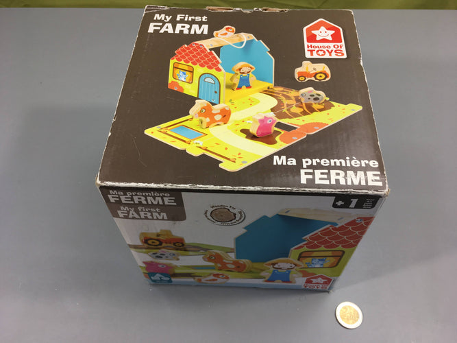 Ma première ferme, parois magnétiques + 6 personnages en bois 1a, boite abimée, House of toys, moins cher chez Petit Kiwi