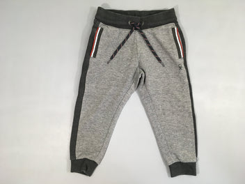 Pantalon de training gris texturé-Bouloché sur coté