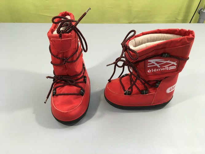 Moonboots rouge élémenterre, 26-28, moins cher chez Petit Kiwi