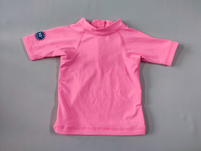 T-shirt m.c rose fluo anti-uv UPF 50+, moins cher chez Petit Kiwi