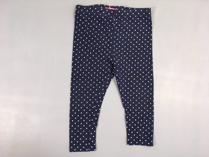 Legging bleu foncé pois, moins cher chez Petit Kiwi