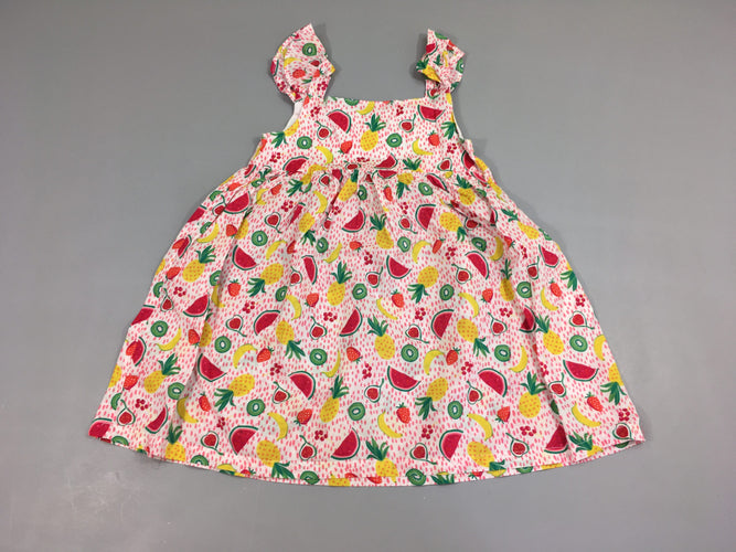 Robe m.c blanche fruits, moins cher chez Petit Kiwi