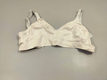 Soutien gorge d'allaitement blanc Séraphine sans armature  avec espace pour coussinet  M