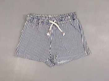 Short jersey blanc ligné bleu