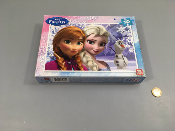 Puzzle Frozen +4a 50pcs Complet (1pcs cornée), moins cher chez Petit Kiwi