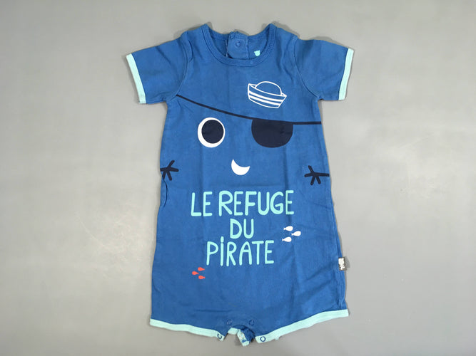 Combishort jersey bleue Pirate- boulochée, moins cher chez Petit Kiwi