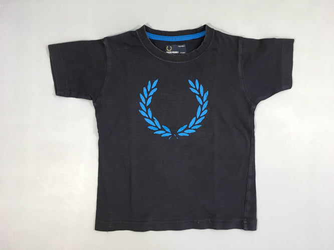 T-shirt m.c bleu marine épi (floc un peu usé) Fred Perr.y, moins cher chez Petit Kiwi