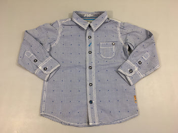 Chemise m.l à carreaux bleu poche