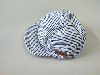 Casquette blanche rayée noire, 48 cm