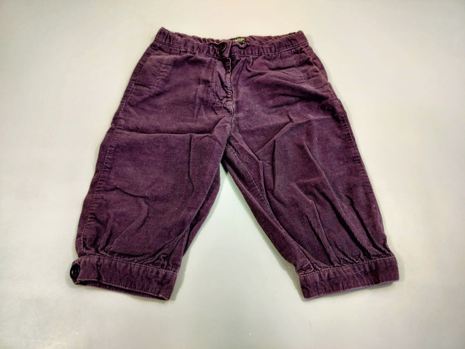 Pantalon velours côtelé mauve, moins cher chez Petit Kiwi