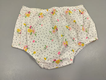 Bloomer blanc à fleurs et pois bleu marine 100% coton