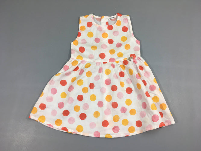 Robe s.m légère blanche pois multicolore, moins cher chez Petit Kiwi