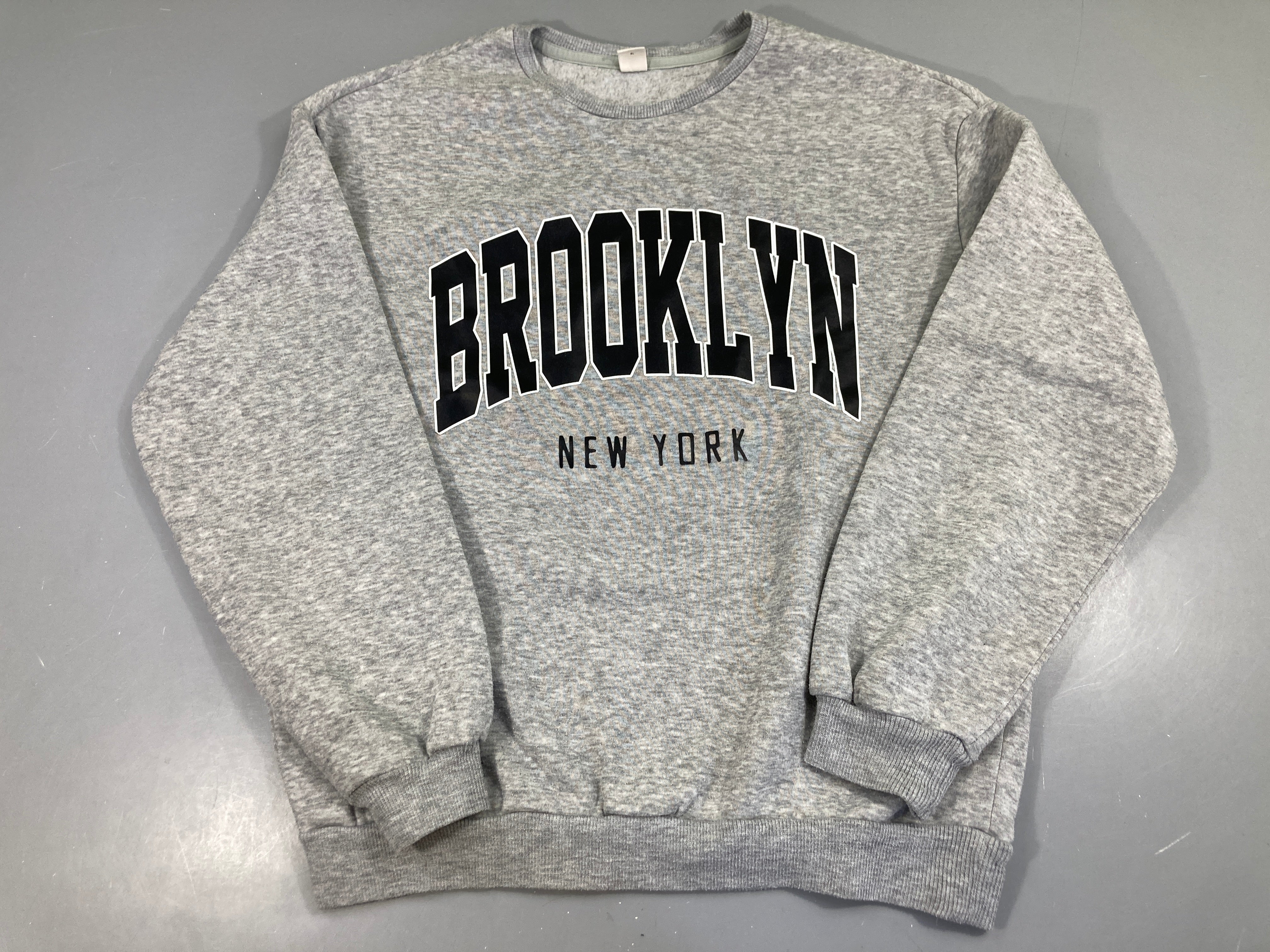 Sweat oversized gris chiné Brooklyn, bouloché