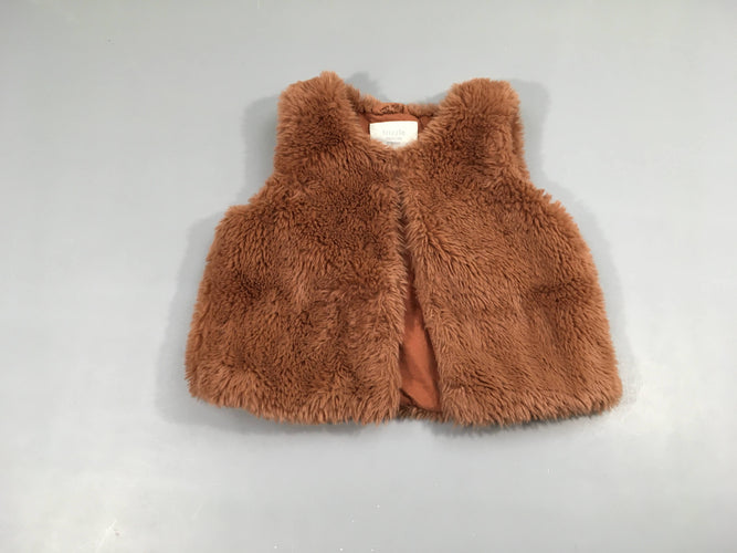 Gilet berger peluche rouille rosé, moins cher chez Petit Kiwi