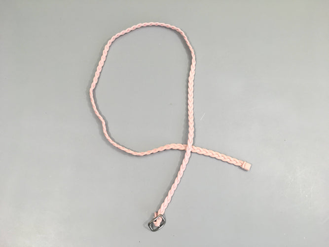 Ceinture fine tressée rose, moins cher chez Petit Kiwi