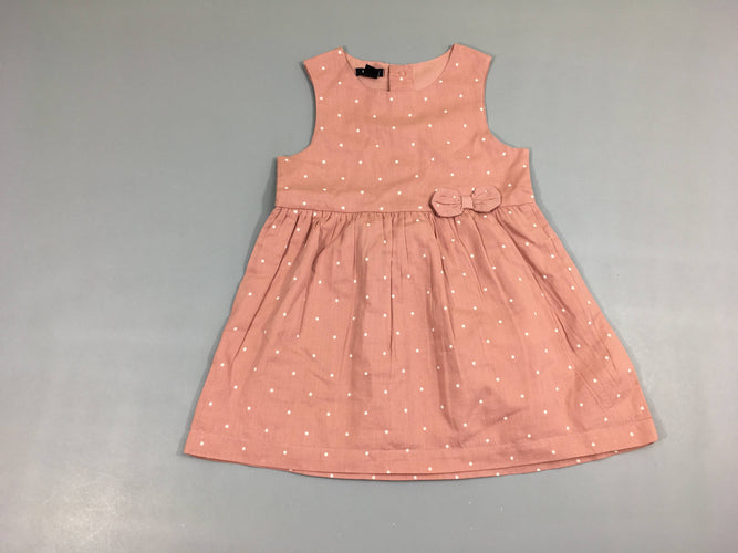 Robe s.m rose pois noeud, moins cher chez Petit Kiwi