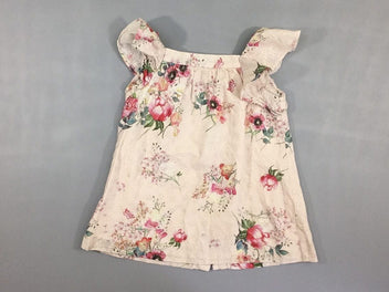 Robe m.c rose pâle ajourée fleurie