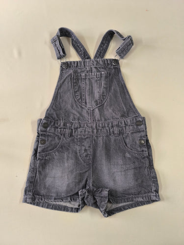 Salopette short jean grise, moins cher chez Petit Kiwi