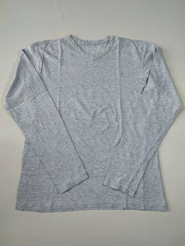 T-shirt m.l gris chiné col V, moins cher chez Petit Kiwi