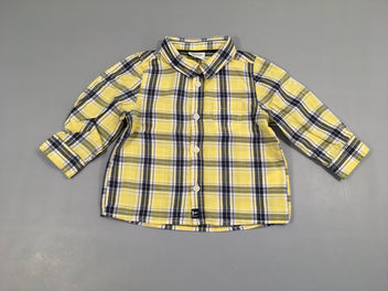 Chemise m.l à carreaux jaune-blanc