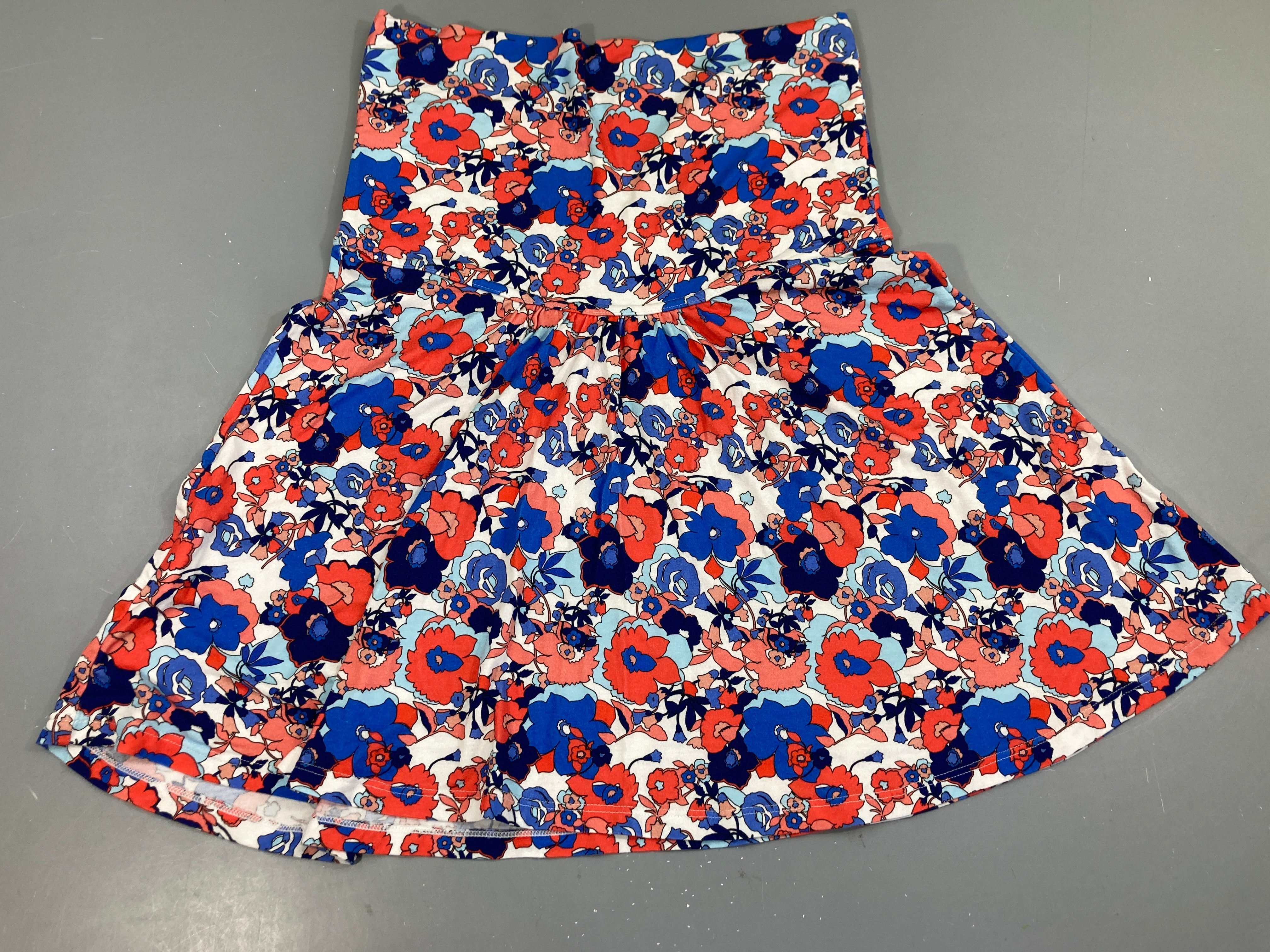 Jupe jersey blanche fleurs