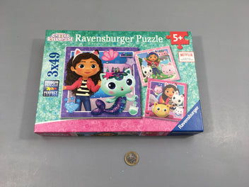 Complet 3 puzzles 49pcs Gabby's dollhouse, 5+