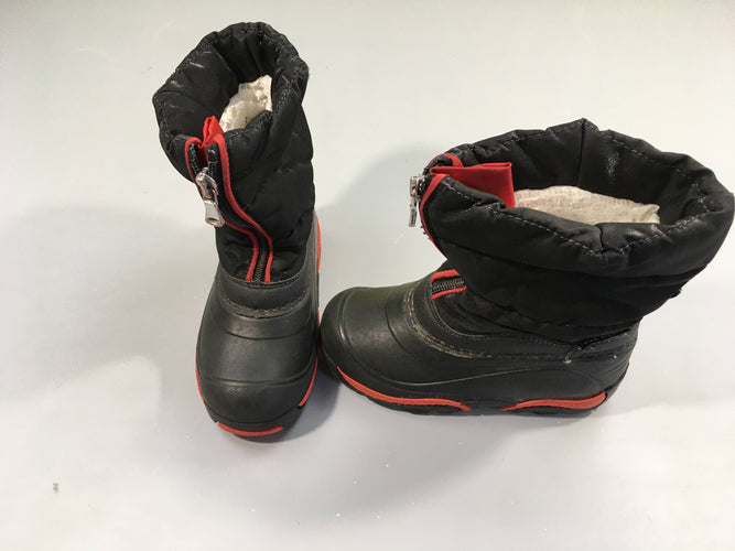 Bottes noires-rouges Ice Boot, moins cher chez Petit Kiwi