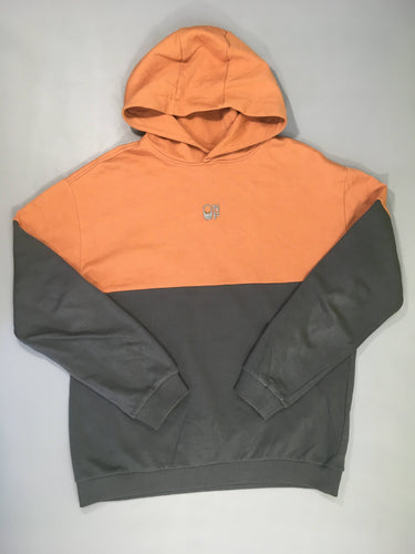 Sweat orange/gris à capuche NF, moins cher chez Petit Kiwi