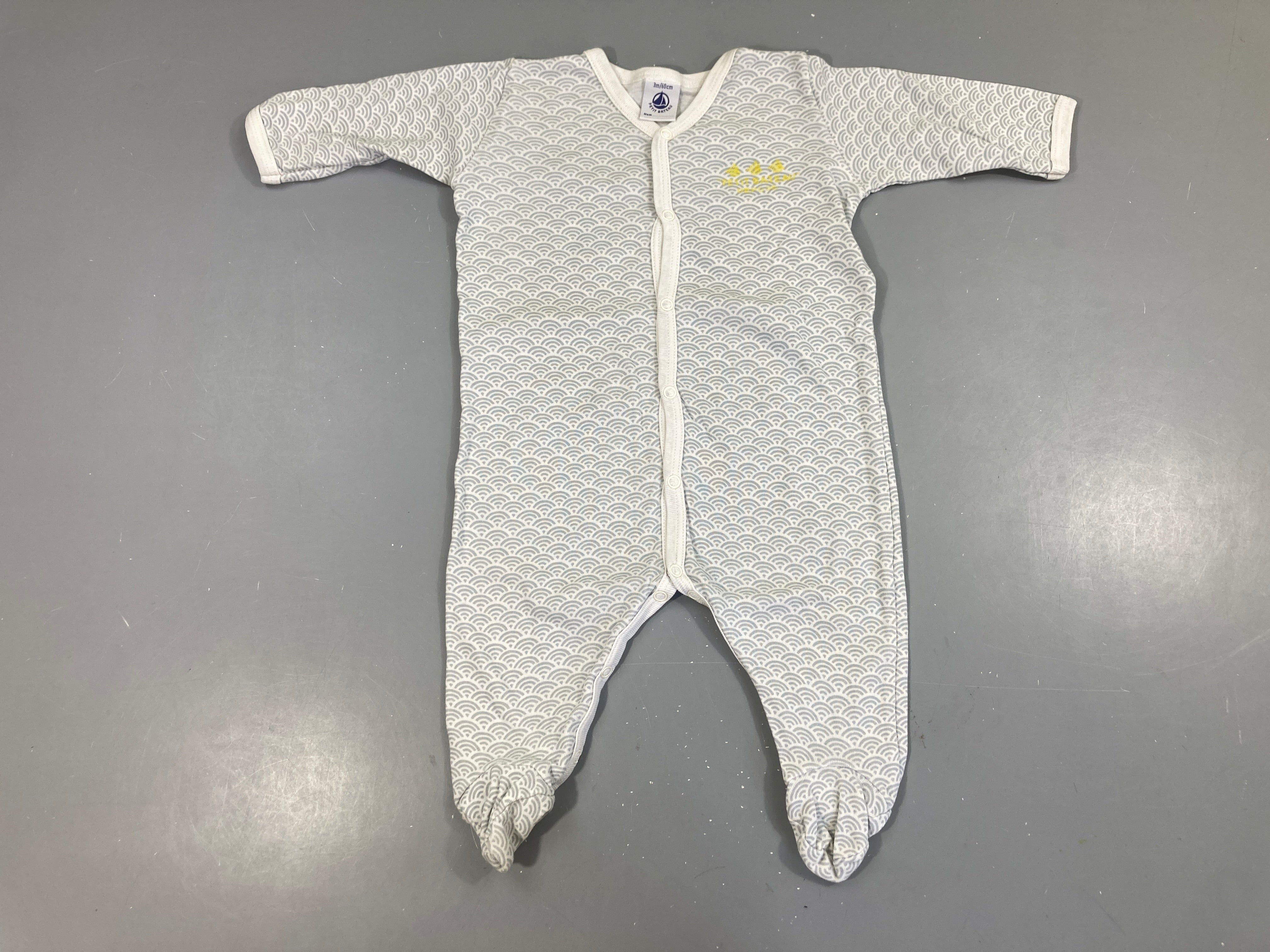 Pyjama jersey motifs gris/bleu