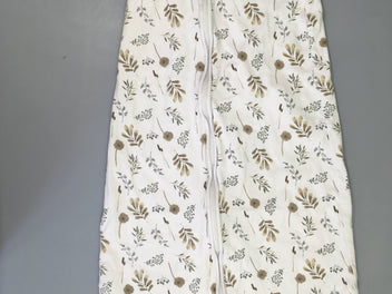 Sac de couchage s.m jersey blanc fleurs, légèrement bouloché