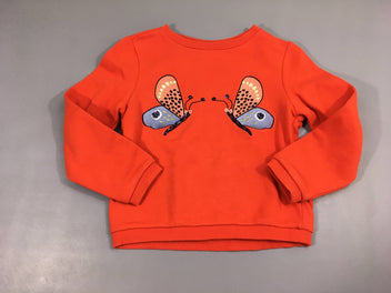 Sweat rouge orange papillons