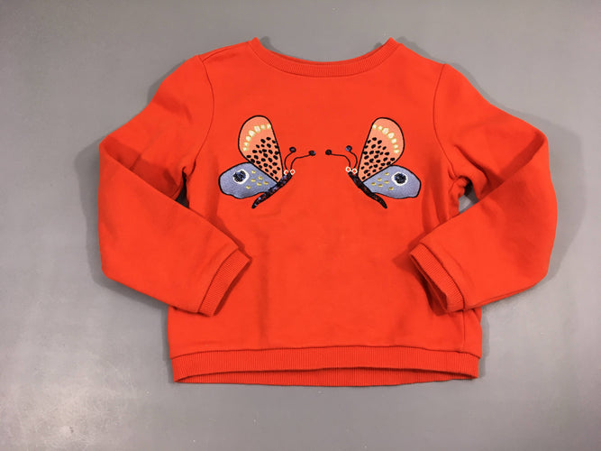 Sweat rouge orange papillons, moins cher chez Petit Kiwi