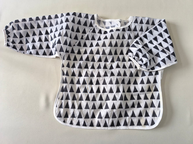 Tablier blanc triangles noirs 37X34 cm, moins cher chez Petit Kiwi