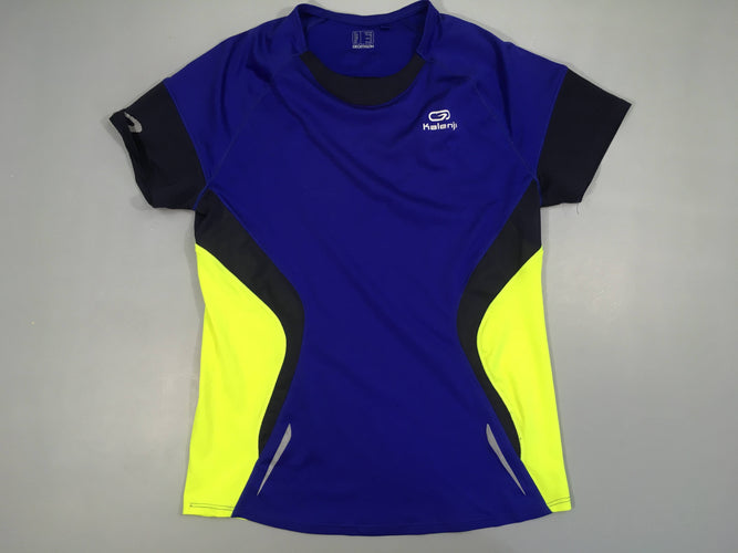 T-shirt m.c bleu/anis de sport, Kalenji, moins cher chez Petit Kiwi