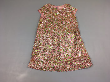 Robe m.c sequins rose/doré