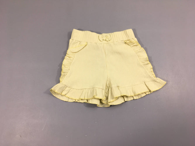 Short molleton jaune côtes froufrous, Feetje, moins cher chez Petit Kiwi