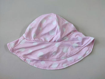 Chapeau rose clair pois blancs pour la piscine, 54 cm