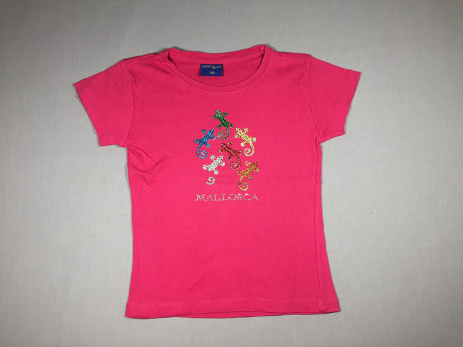 T-shirt m.c rose - Lézards à paillettes, moins cher chez Petit Kiwi
