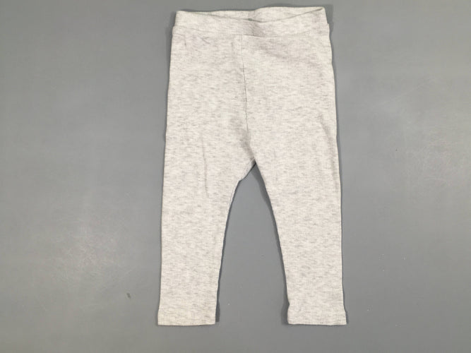 Legging côtelé gris clair chiné, moins cher chez Petit Kiwi